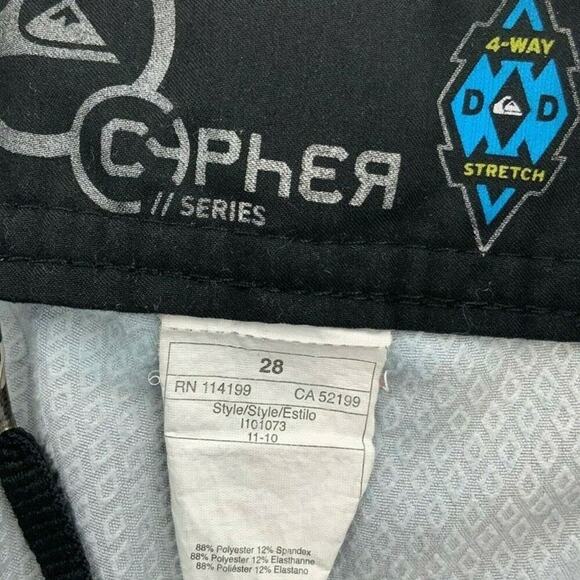 Quiksilver Cypher Series Short Mens Size 28 4-Way Stretch Drawstring Boardshorts - Picture 7 of 7